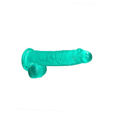 RealRock Crystal Clear Realistic Dildo With Balls- Turquoise