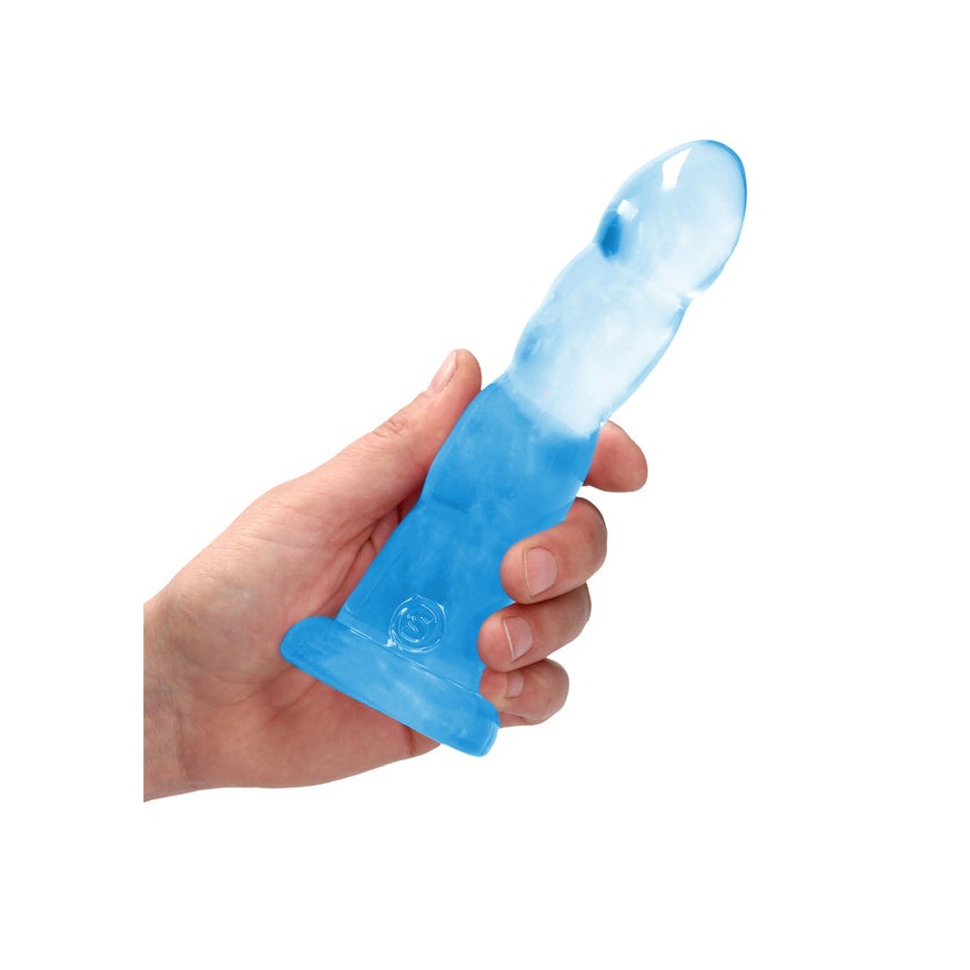 RealRock Crystal Clear Non-Realistic 7in Twisted Dildo