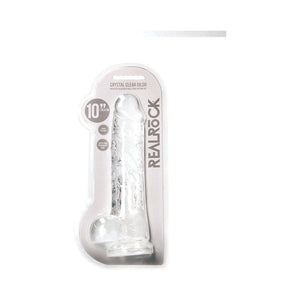 RealRock Crystal Clear Realistic Dildo With Balls- Clear
