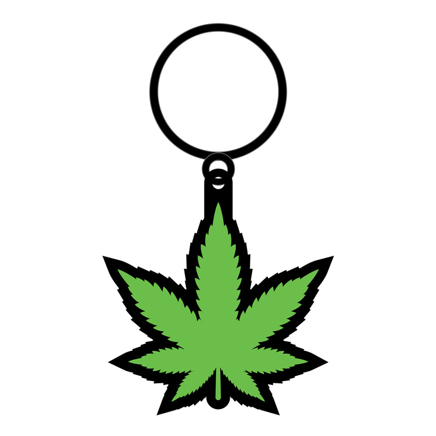 Weed Keychain Green Marijuana Leaf