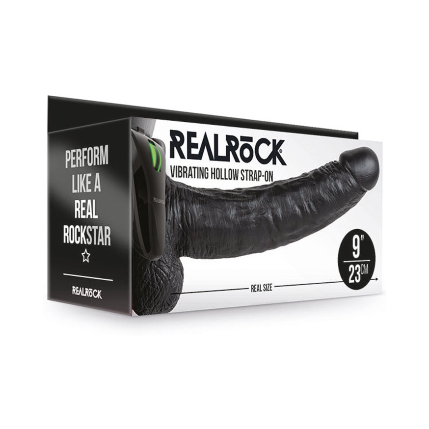 RealRock Realistic Vibrating Hollow Strap-On- With Balls Various Colours & Sizes