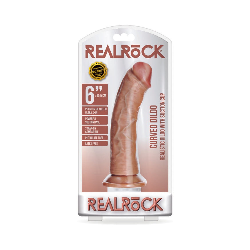 RealRock Realistic Curved Dildo- w/o Balls