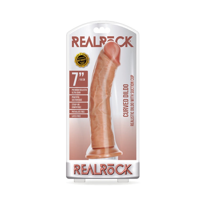 RealRock Realistic Curved Dildo- w/o Balls