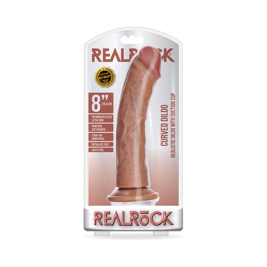 RealRock Realistic Curved Dildo- w/o Balls