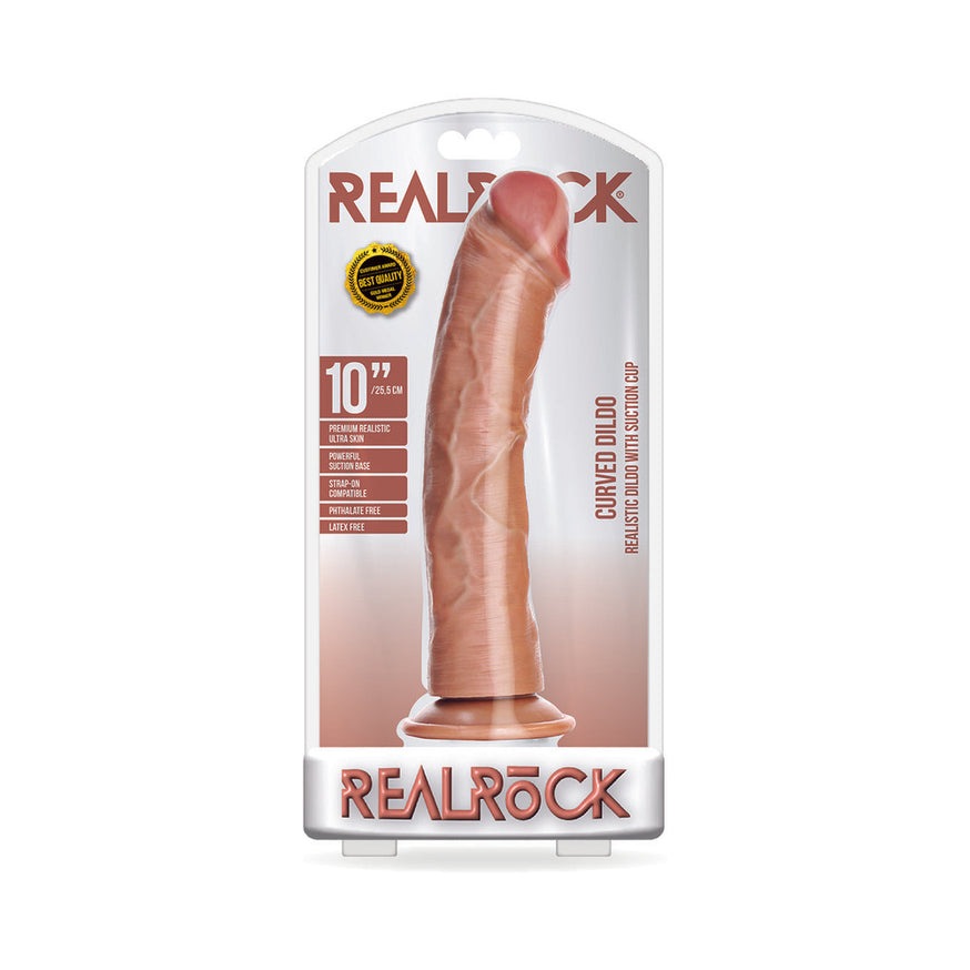 RealRock Realistic Curved Dildo- w/o Balls