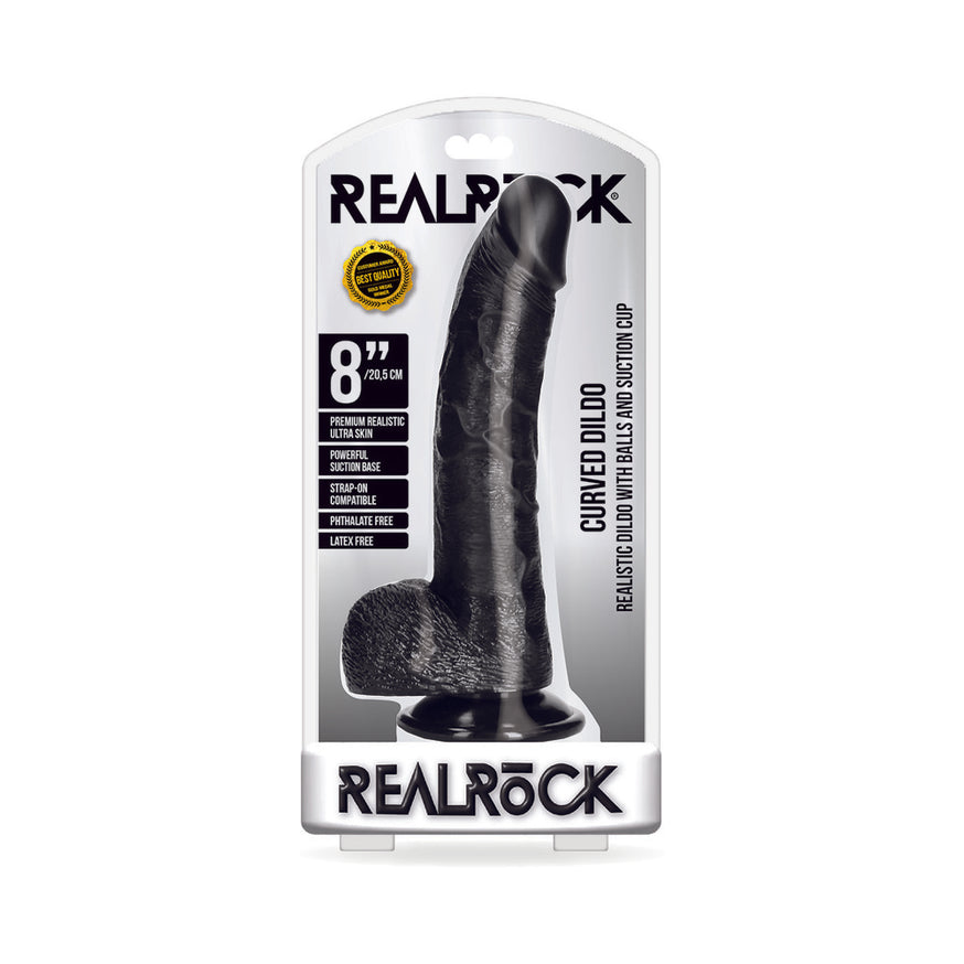 RealRock Realistic Curved Dildo- With Balls
