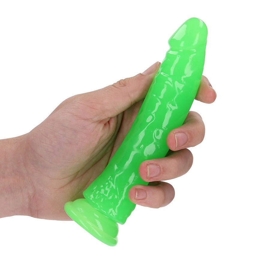 RealRock GITD Slim Dildo- Neon Green