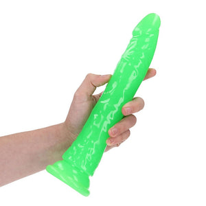 RealRock GITD Slim Dildo- Neon Green