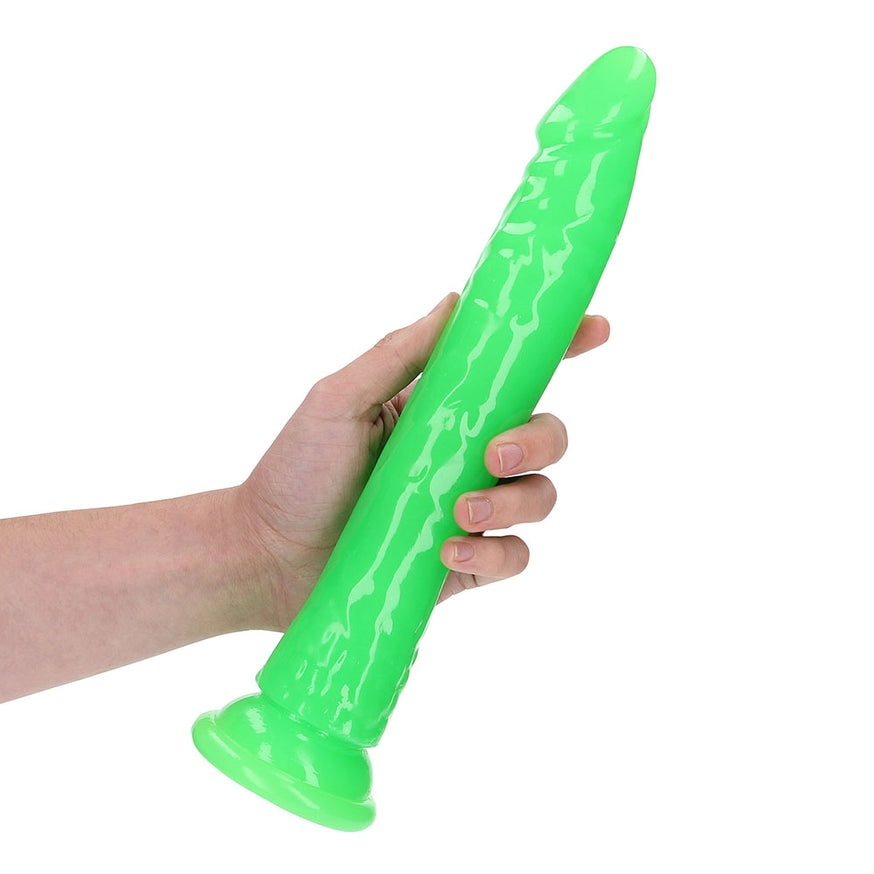 RealRock GITD Slim Dildo- Neon Green