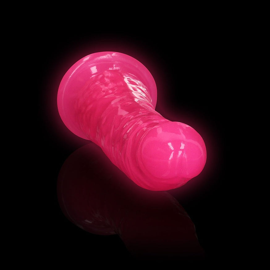 RealRock GITD Slim Dildo- Neon Pink