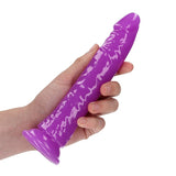 RealRock GITD Slim Dildo- Neon Purple