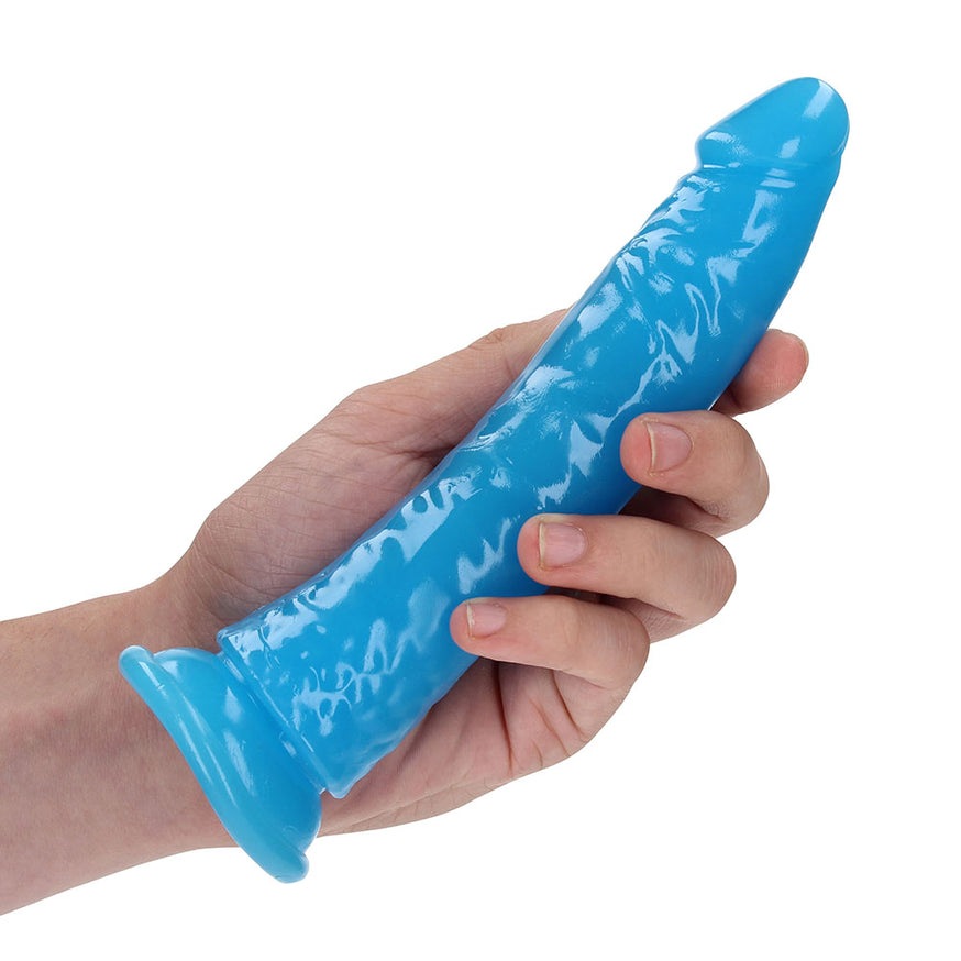 RealRock GITD Slim Dildo- Neon Blue