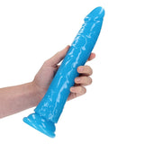 RealRock GITD Slim Dildo- Neon Blue