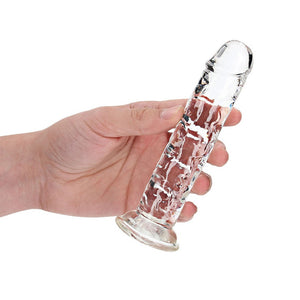 RealRock Crystal Clear Straight 6in- Dildo Without Balls