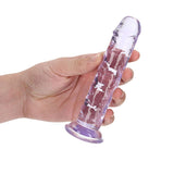 RealRock Crystal Clear Straight 6in- Dildo Without Balls