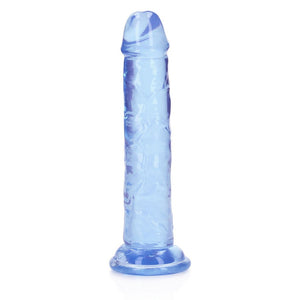 RealRock Crystal Clear Straight 6in- Dildo Without Balls