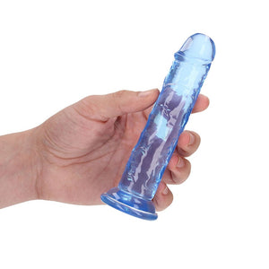 RealRock Crystal Clear Straight 6in- Dildo Without Balls