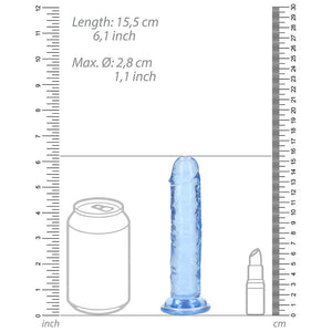 RealRock Crystal Clear Straight 6in- Dildo Without Balls