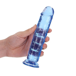 RealRock Crystal Clear Straight 7in- Dildo Without Balls