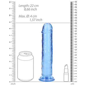 RealRock Crystal Clear Straight 8in- Dildo Without Balls