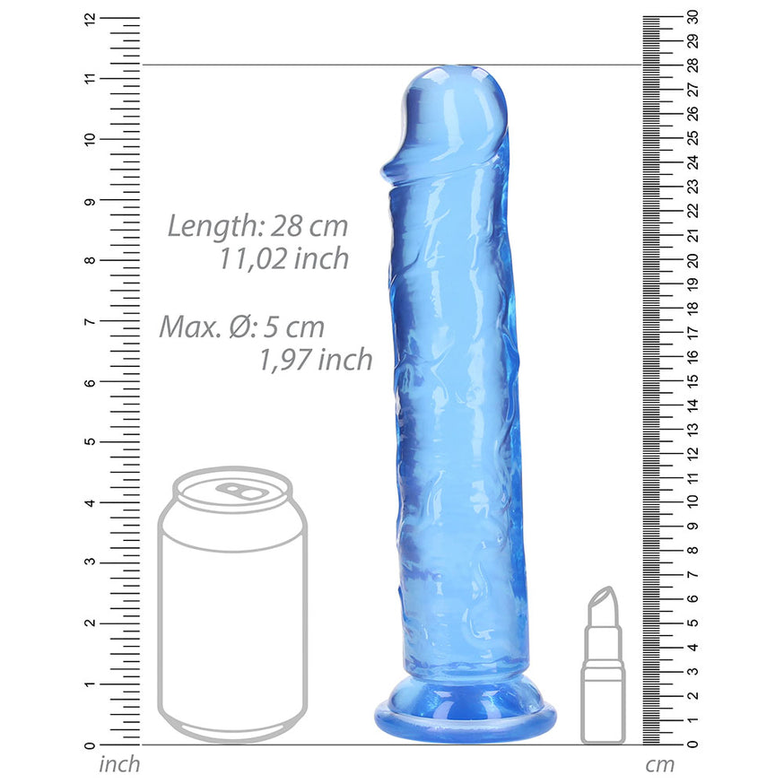 RealRock Crystal Clear Straight 10in- Dildo Without Balls