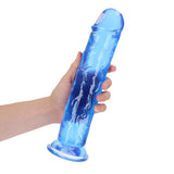 RealRock Crystal Clear Straight 11in- Dildo Without Balls