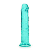 RealRock Crystal Clear Straight 7in- Dildo Without Balls