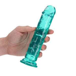 RealRock Crystal Clear Straight 7in- Dildo Without Balls