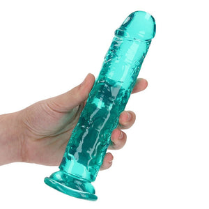 RealRock Crystal Clear Straight 8in- Dildo Without Balls