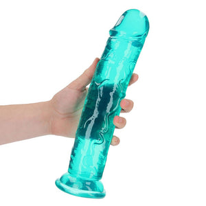 RealRock Crystal Clear Straight 11in- Dildo Without Balls