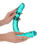 RealRock Crystal Clear Double Dong 13in, 18in. Dual-Ended Dildo