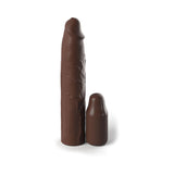Fantasy X-tensions Elite 9 in. Silicone Mega Extension Sleeve with 3 in. Extender- Brown