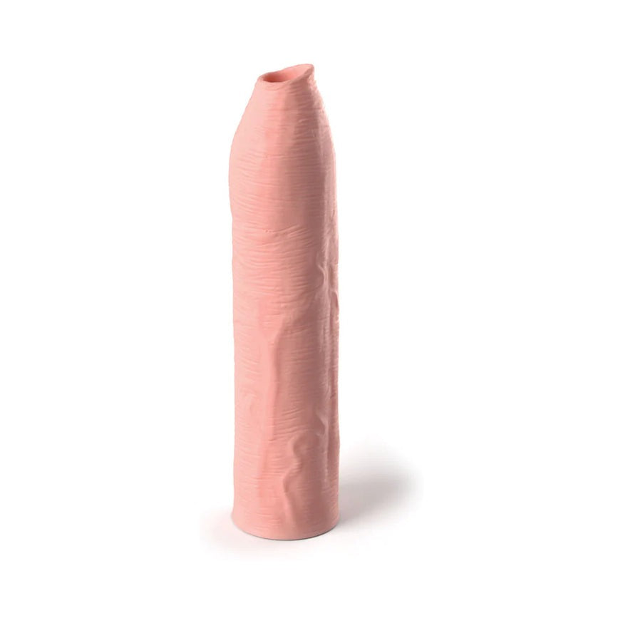 Fantasy X-tensions Elite Uncut 7 in. Open-Ended Silicone Enhancement Sleeve- Beige