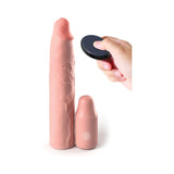Fantasy X-tensions Elite 9 in. Silicone Mega Extension Sleeve 3 in. Vibrating- Beige