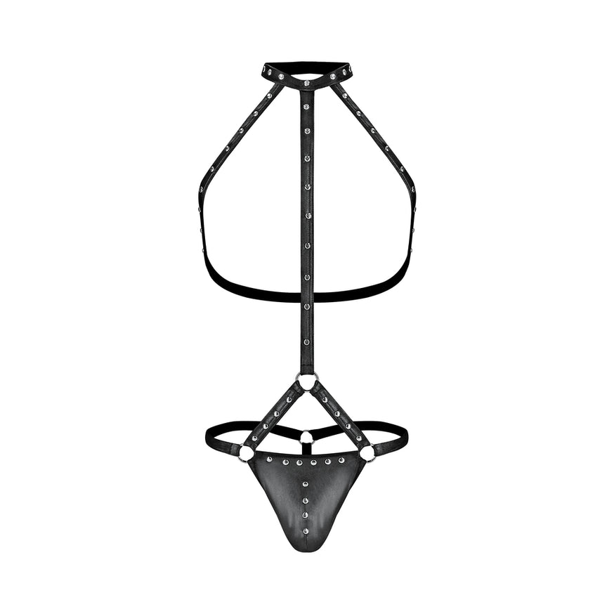 Male Power Fetish Gladiator High-Neck Strappy Body Harness