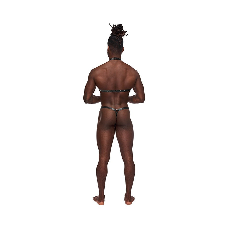 Male Power Fetish Gladiator High-Neck Strappy Body Harness