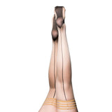 Ruby Nude With Black Back Seam Cuban Heel