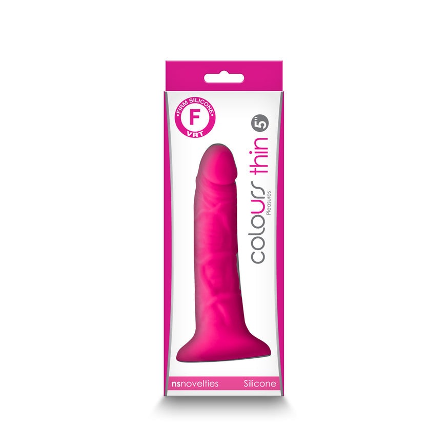 Colours Pleasures Thin 5 in. Dildo- Pink