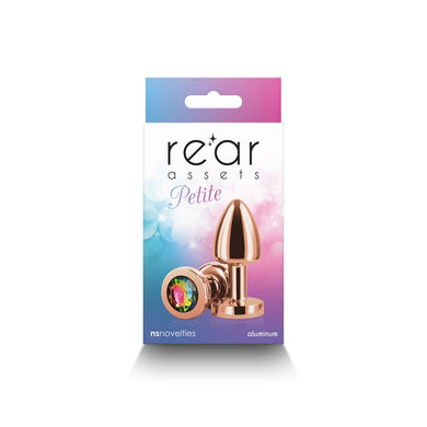 Rear Assets Petite Anal Plug- Rose Gold/Rainbow