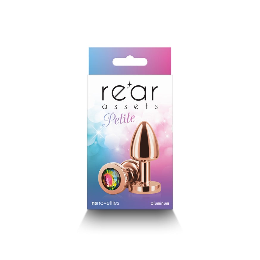 Rear Assets Petite Anal Plug- Rose Gold/Rainbow