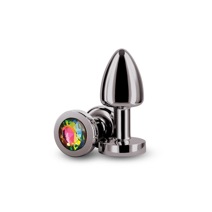 Rear Assets Petite Anal Plug- Gunmetal/Rainbow