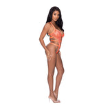 Magic Silk Rude Awakening Strappy Teddy- Neon Orange