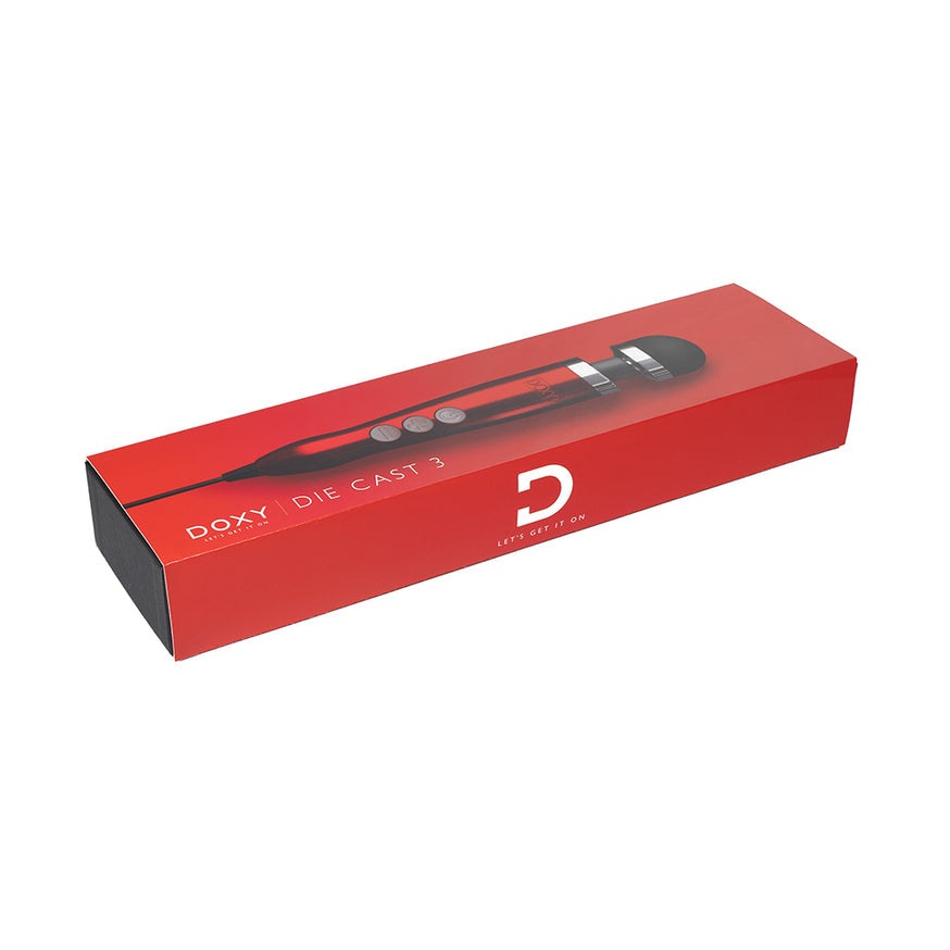 Doxy Die Cast 3 Compact Wand Vibrator- Candy Red