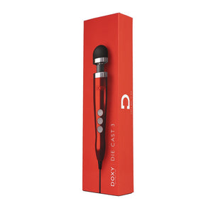 Doxy Die Cast 3 Compact Wand Vibrator- Candy Red