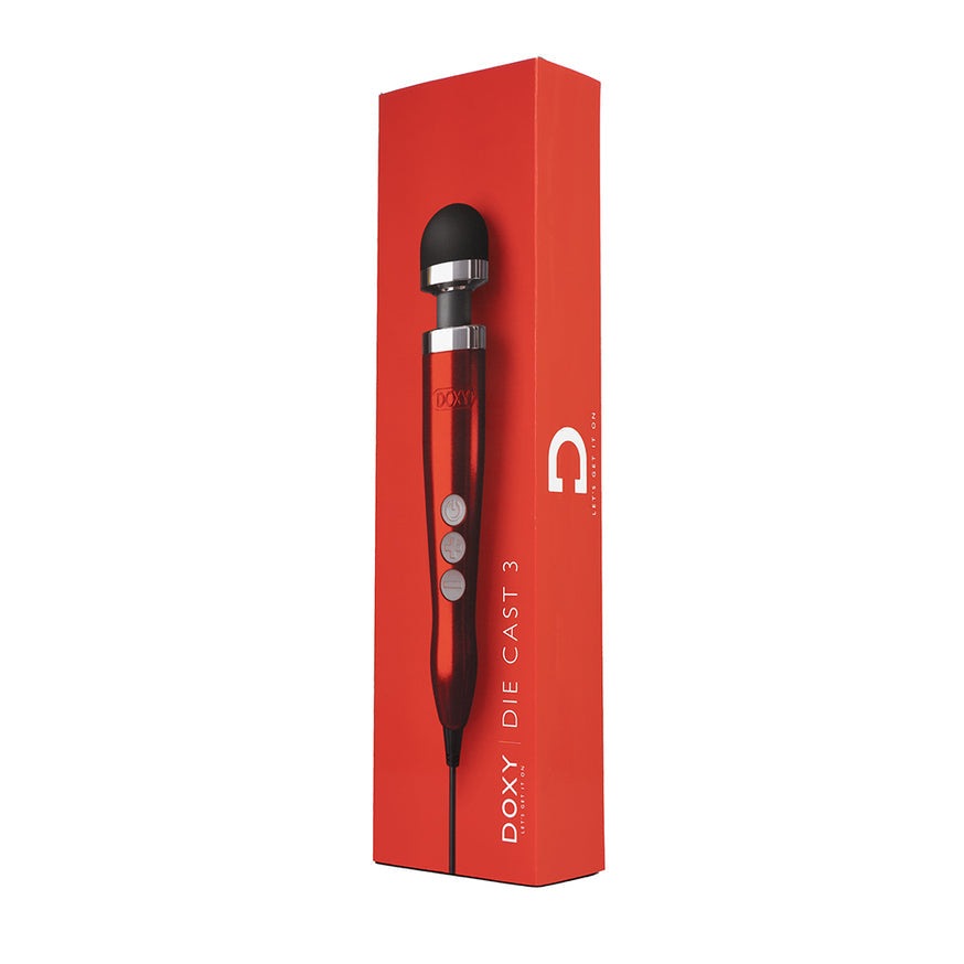 Doxy Die Cast 3 Compact Wand Vibrator- Candy Red