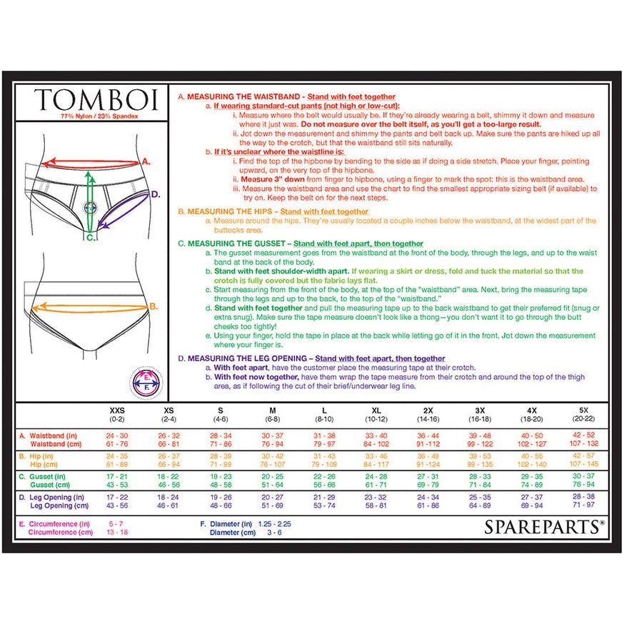 SpareParts Tomboi Nylon Briefs Harness- Black
