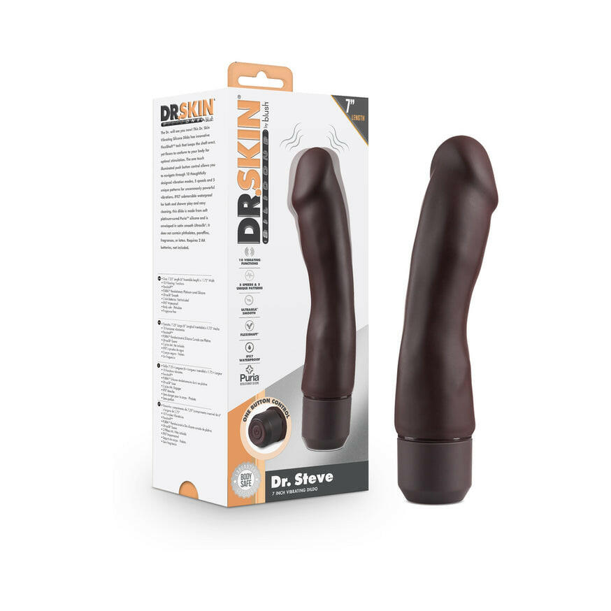 Dr. Steve vibrating Dildo 7in- Brown