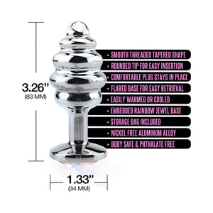 Nixie Ribbed Metal Butt Plug Honey Dipper