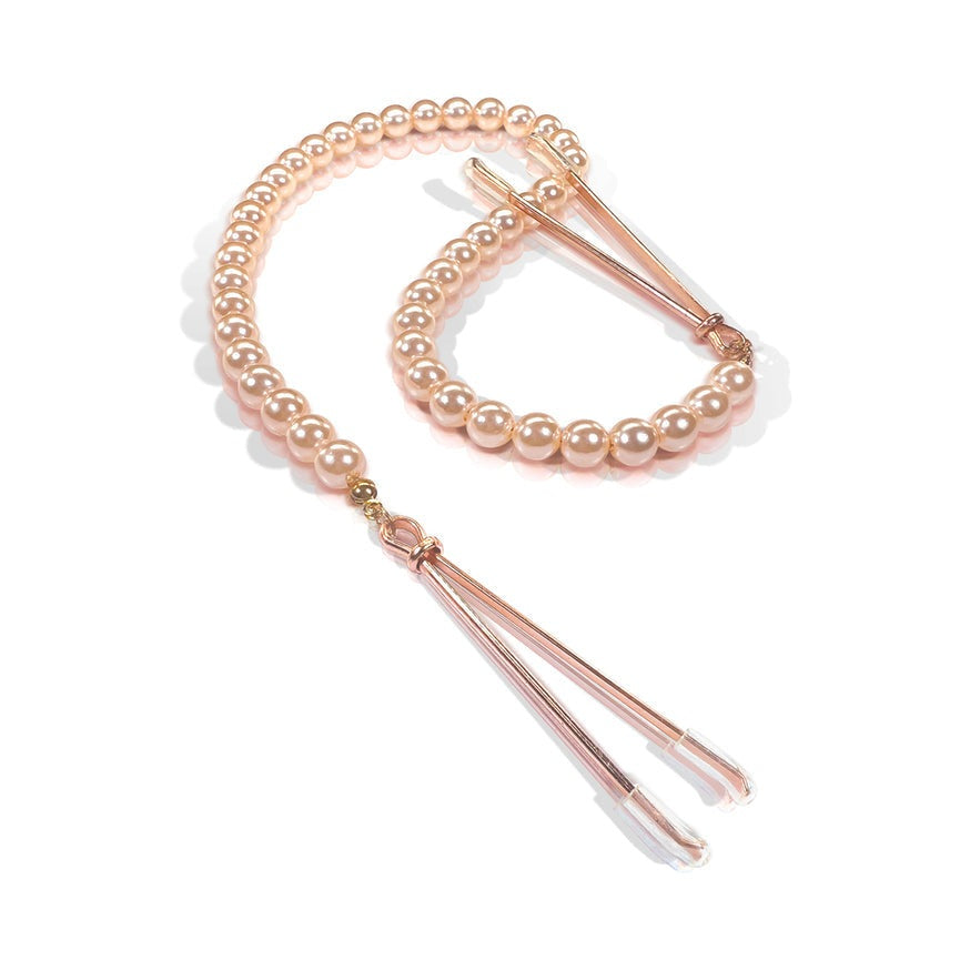 Nixie Adjustable Tweezer Clips With Pearls Rose Gold