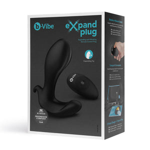 B-Vibe Expanding and Vibrating Plug- Black